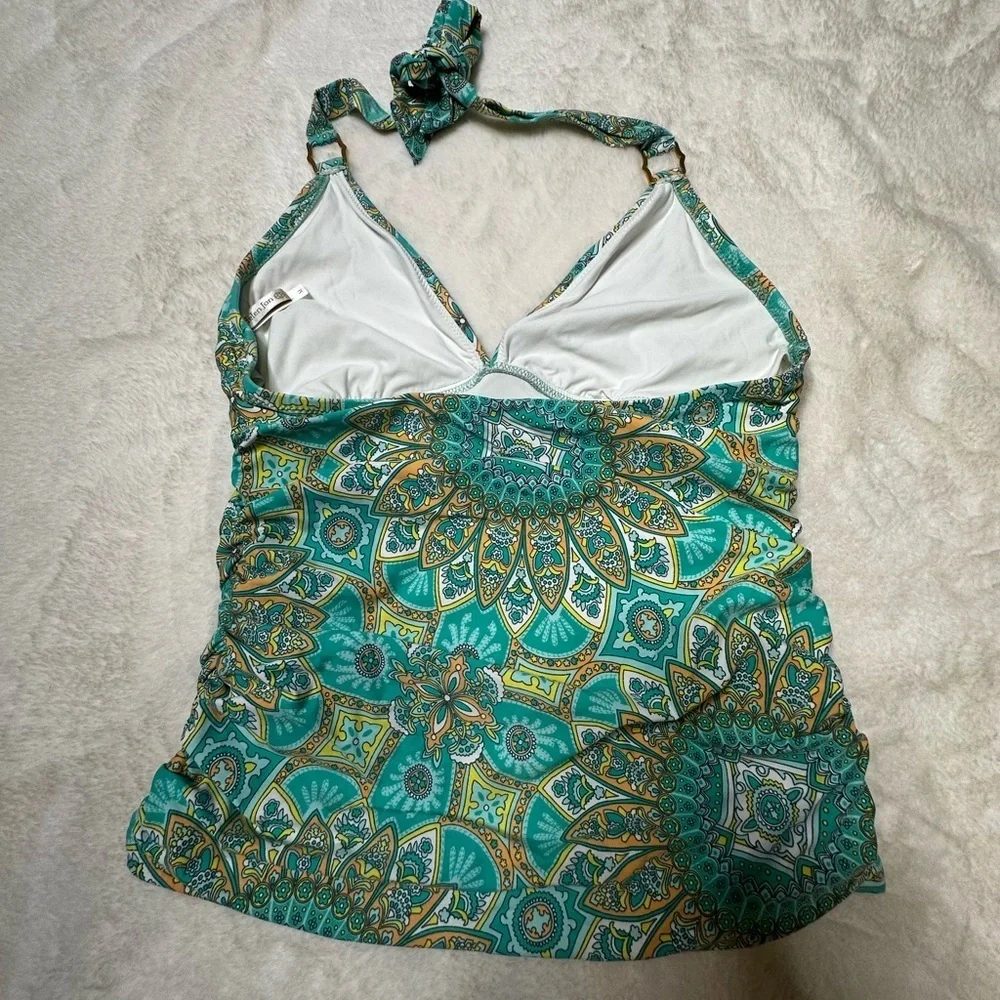 Helen Jon Green Ruched Tie back bikini Top